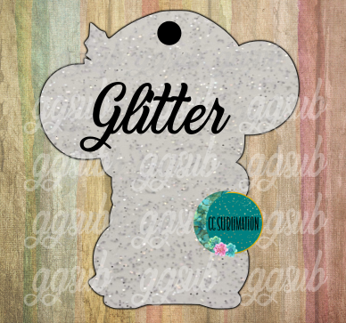 Glitter Acrylic - Christmas mouse- With or Without Hole - Sublimation Acrylic