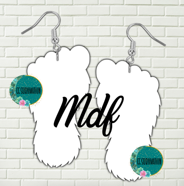 MDF - Bigfoots feet earrings 2 sizes to choose from