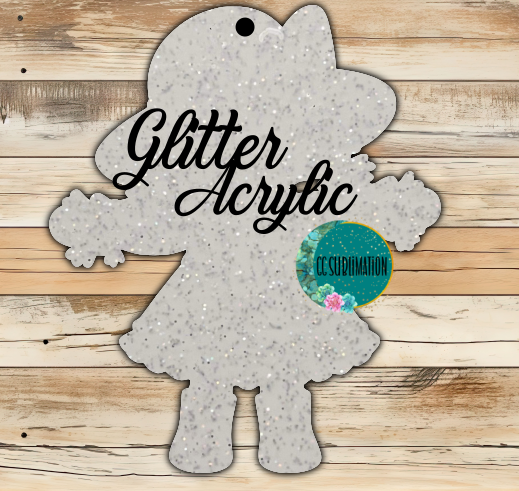 Glitter Acrylic - Scarecrow girl - With or Without Hole - Sublimation Acrylic