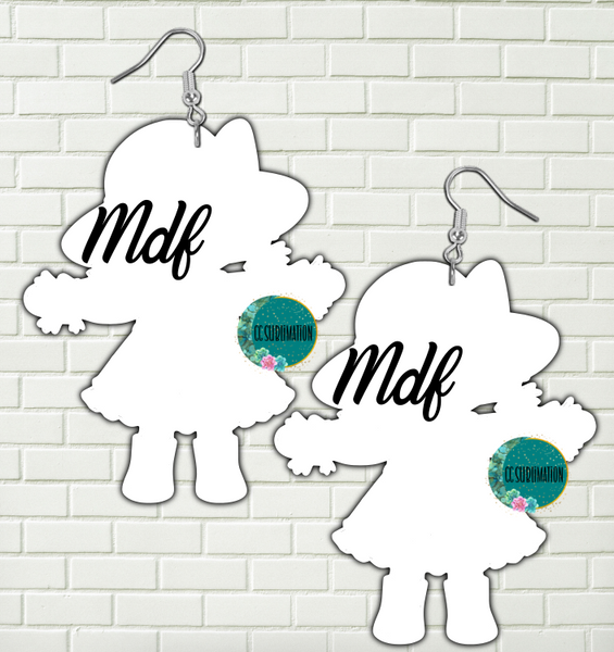 MDF - Scarecrow girl earrings 2 sizes to choose from