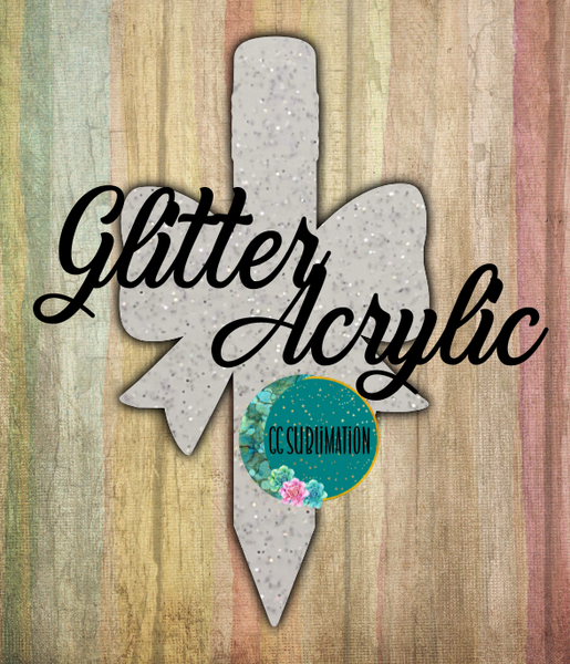 Glitter Acrylic- Pencil bow - 10 or 20 count 1.5 & 2 inch size( FOR BADGE REELS)