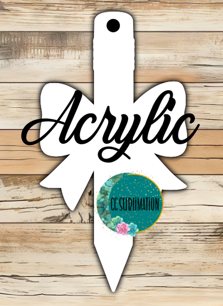 Acrylic- Pencil bow - With or Without Hole - Sublimation Acrylic
