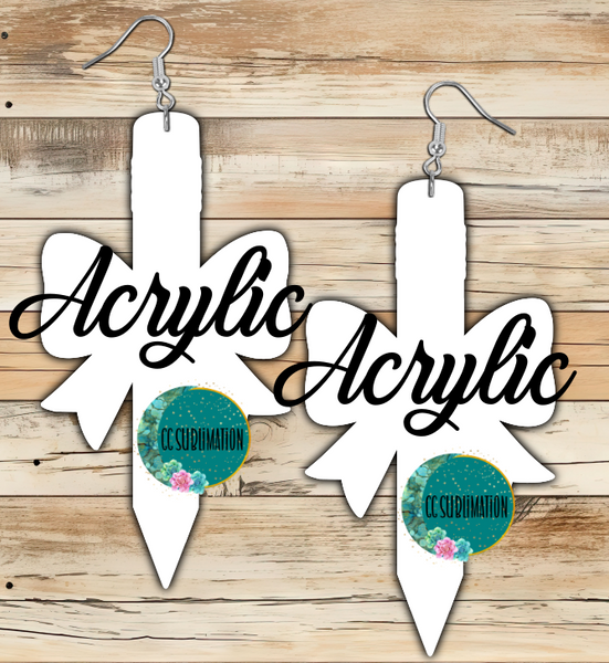 Acrylic - Pencil bow - 5 & 10 pairs 1.5 & 2 inch size - Sublimation Acrylic