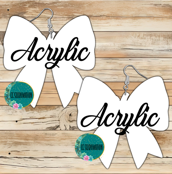Acrylic - Pumpkin bow - 5 & 10 pairs 1.5 & 2 inch size - Sublimation Acrylic