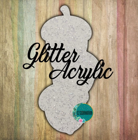 Glitter Acrylic- Trio acorn - 10 or 20 count 1.5 & 2 inch size( FOR BADGE REELS)