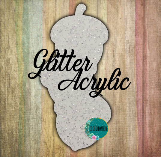 Glitter Acrylic- Trio acorn - 10 or 20 count 1.5 & 2 inch size( FOR BADGE REELS)
