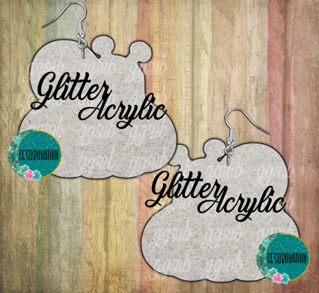 Glitter Acrylic- Snail pumpkin - 5 & 10 pairs 1.5 & 2 inch size - Sublimation Acrylic