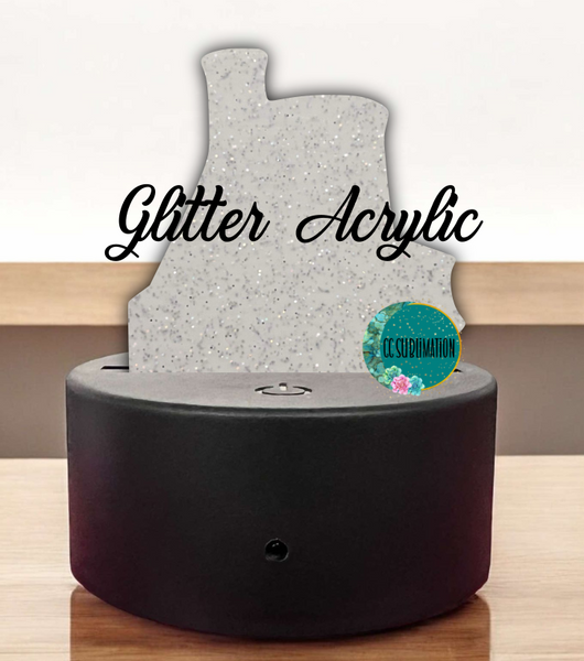 GLITTER Acrylic Science books- LIGHT BASE - Sublimation Acrylic