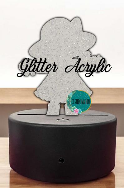 GLITTER Acrylic Scarecrow girl - LIGHT BASE - Sublimation Acrylic