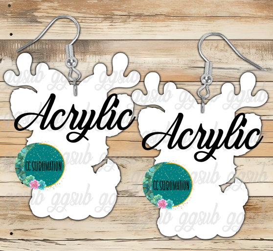 Acrylic - Reindeer bow - 5 & 10 pairs 1.5 & 2 inch size - Sublimation Acrylic