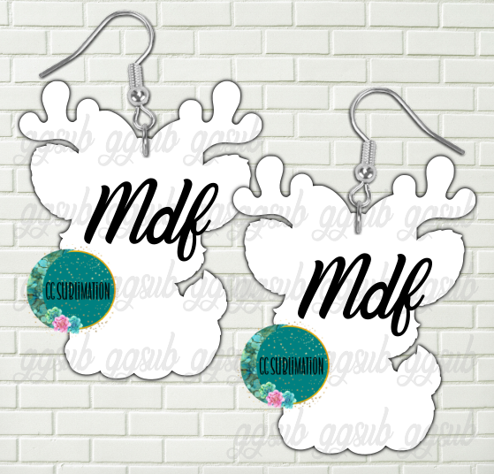 MDF - Reindeer bow - earrings 2 sizes to choose from