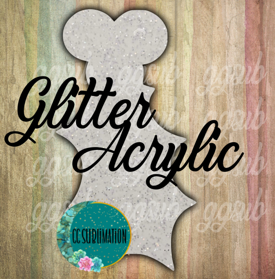 Glitter Acrylic- Holly leaf - 10 or 20 count 1.5 & 2 inch size( FOR BADGE REELS)