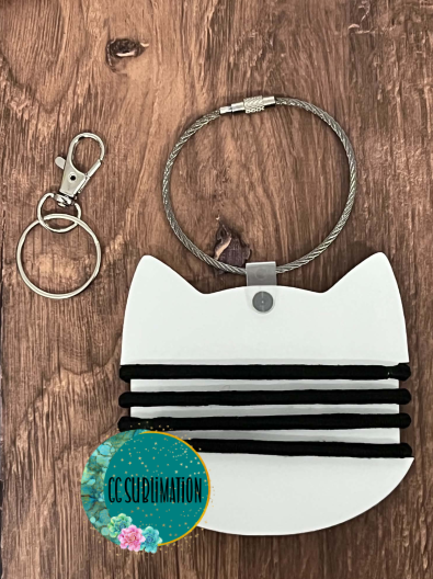 Cat head Hair Tie Holder - MDF Or Acrylic OPTIONS