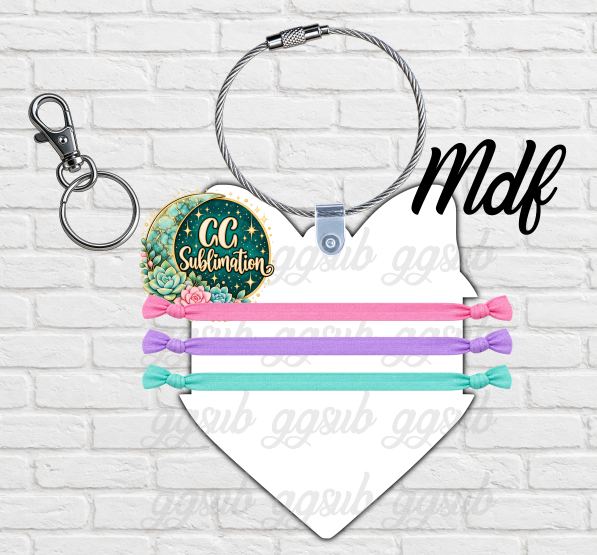 Bow Heart Hair Tie Holder - MDF Or Acrylic OPTIONS