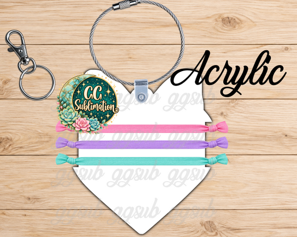Bow Heart Hair Tie Holder - MDF Or Acrylic OPTIONS