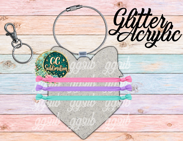 Bow Heart Hair Tie Holder - MDF Or Acrylic OPTIONS