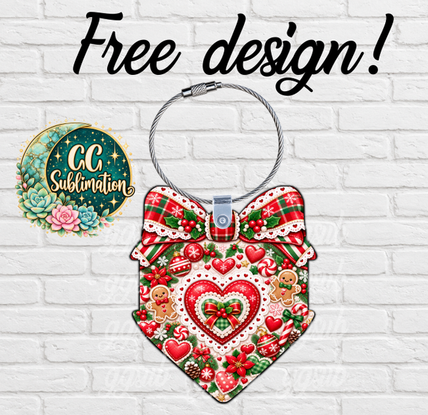 Digital design- FREE TREAT!!!! Christmas heart bow