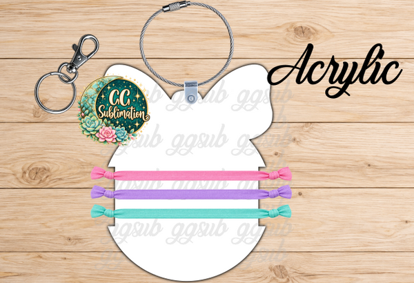 Ball with bow Hair Tie Holder - MDF Or Acrylic OPTIONS