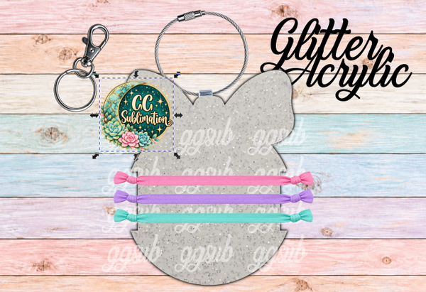 Ball with bow Hair Tie Holder - MDF Or Acrylic OPTIONS