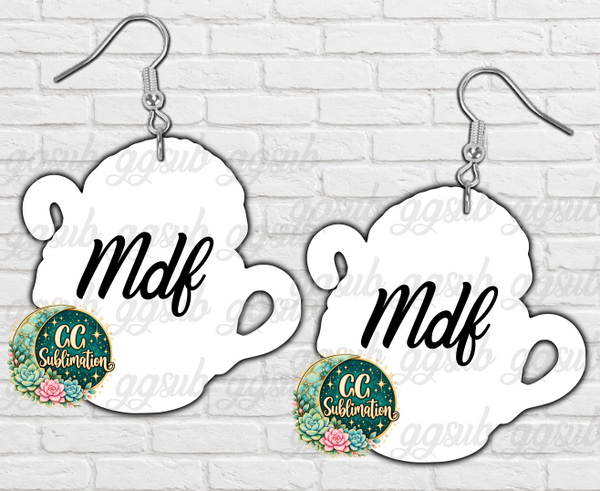 MDF - Animal in mug - earrings 2 sizes to choose from