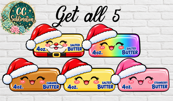 Digital design- Santa butter five piece bundle