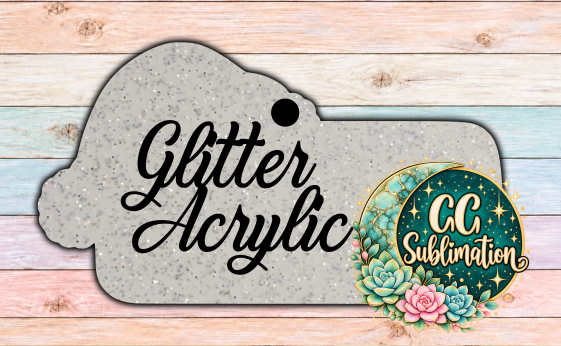 Glitter Acrylic - Santa butter - With or Without Hole - Sublimation Acrylic