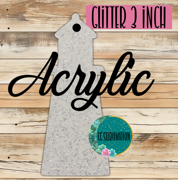 Acrylic Glitter Lighthouse With or Without Hole - Sublimation Acrylic