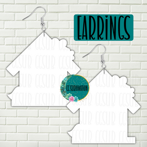 MDF - Birdhouse earrings 3 sizes to choose from