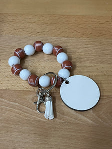 Sports bracelet - Football with a 2-inch double sided mdf round
