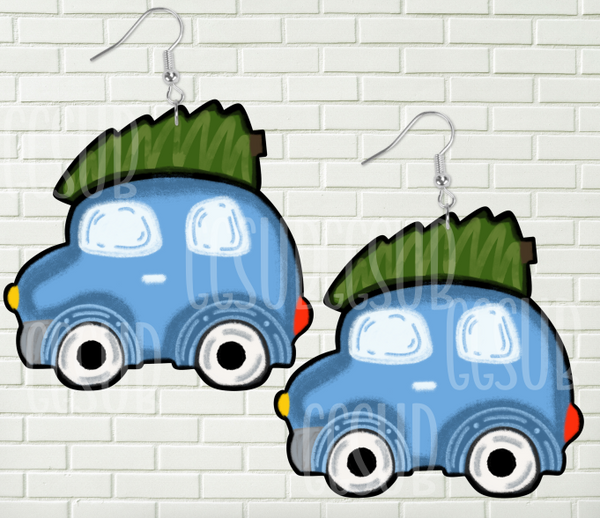 Digtial design - Blue car with tree