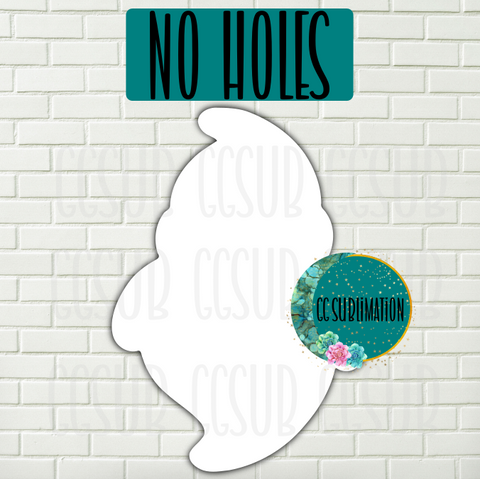 MDF - Chubby ghost withOUT holes 3 sizes to choose from (great for badge reels & hairbow centers)