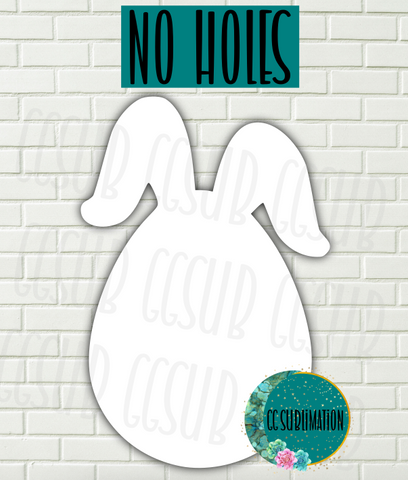 MDF - Floppy bunny egg door hanger WITHOUT holes 5 sizes to choose from