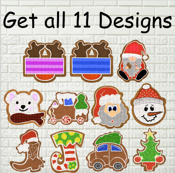 Digital design - Gingerbread cookie design bundle of 11 designs