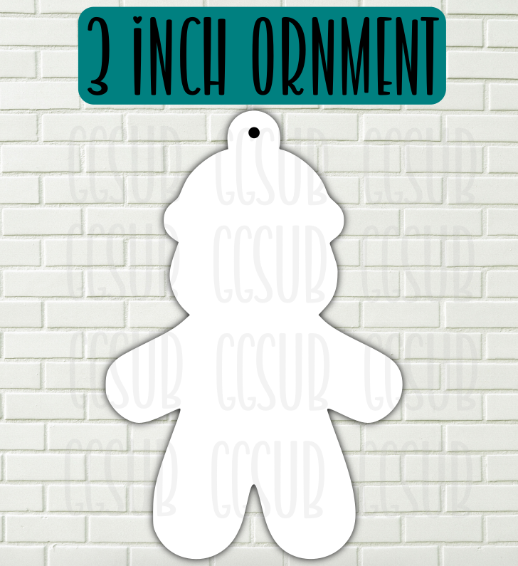 MDF - [3 INCHES] - Gingerbread with beanie 10pc or 25pc Ornament Bundle Price