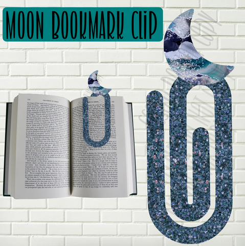 Digital design- Glitter moon bookmark