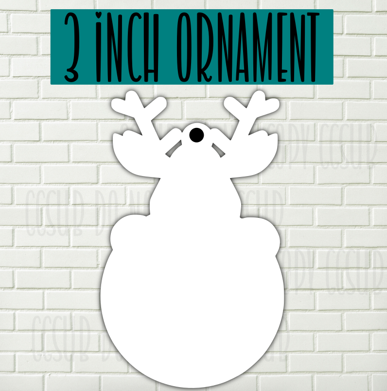MDF - [3 INCHES] - Reindeer with bulb 10pc or 25pc Ornament Bundle Price