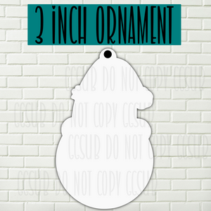 MDF - [3 INCHES] - Santa with bulb 10pc or 25pc Ornament Bundle Price