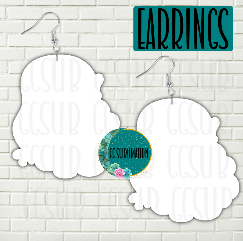 MDF - Santa head earrings 2 sizes to choose from