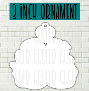MDF - [3 INCHES] - Two snowman 10pc or 25pc Ornament Bundle Price