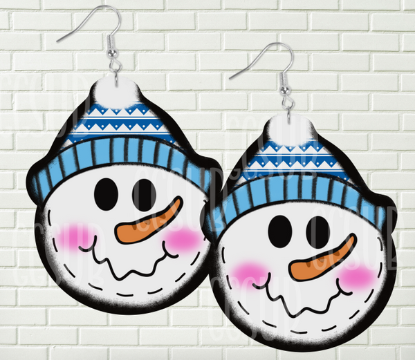 Digtial design - Blue plaid snowman head
