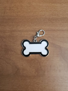 Black dog bone dog tag, pendant, or keychain
