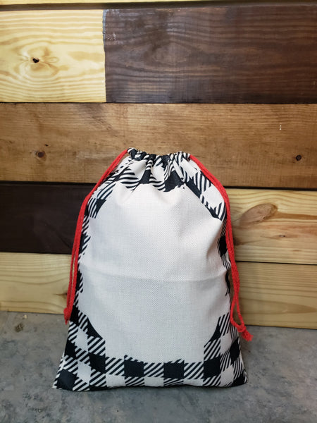 Black plaid Santa sack - bulk pricing available