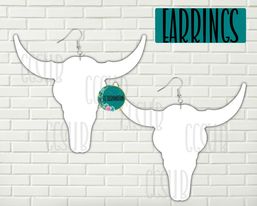 MDF - Bull skull earrings 3 sizes to choose from