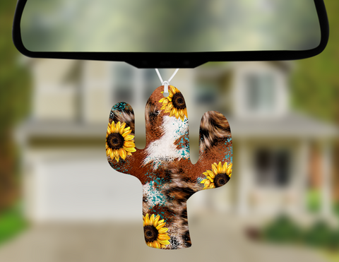 Digital design- Cactus sunflower car freshener