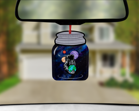 Digital design- Space mason jar car air freshener