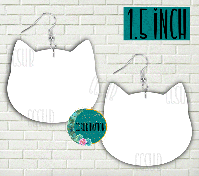 MDF - Cat head earrings 2 sizes to choose from