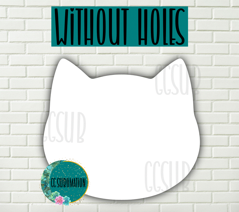 MDF - Cat head withOUT holes 2 sizes to choose from (great for badge reels & hairbow centers)