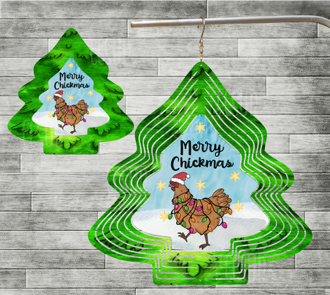 Merry chickmas tree spinner - Digital design
