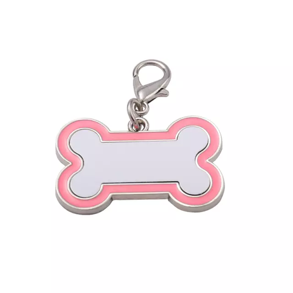 Pink dog bone dog tag, pendant, or keychain