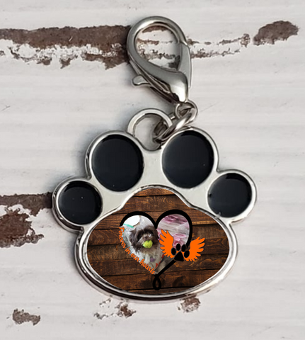Digital design - dog paw forever in our heart pet memorial orange